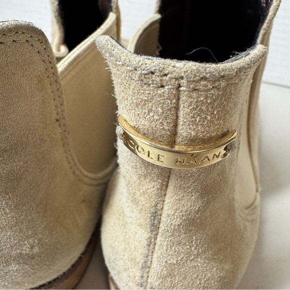 Cole Haan Light Beige Leather Upper Womens Harlyn Ankle Boots Size 6 1/2B - Picture 13 of 16